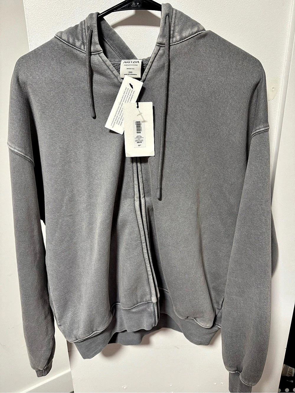 Aritzia Cozy Sweatfleece Mega Zip Hoodie Gray Size 2XS